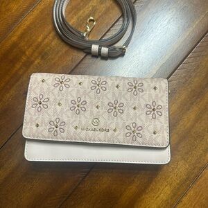 Michael Kors Beige Floral Clutch
